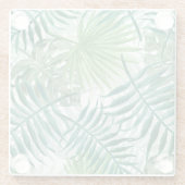 Grote groene mannetjes en tropische Planten in Mon Glazen Onderzetter (Achterkant)