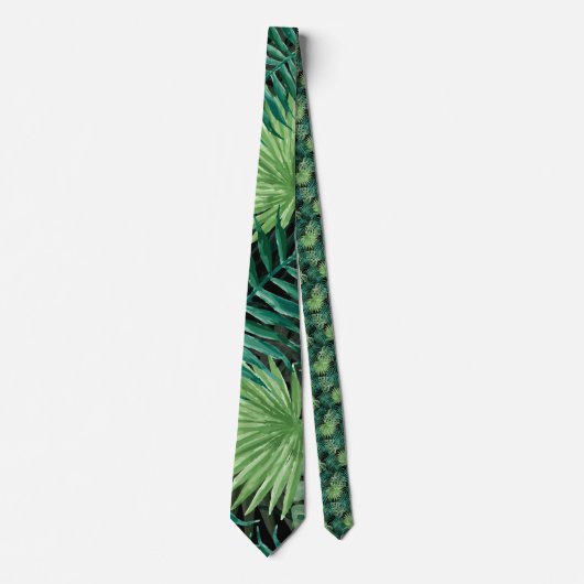 Grote groene mannetjes en tropische Planten in Mon Stropdas (Voorkant)