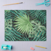 Grote groene mannetjes en tropische Planten in Mon Tissuepapier (Craft)