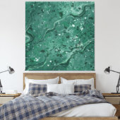 Grote Groene Marmeren Muur Art Decor Canvas Afdruk (Insitu (Slaapkamer))