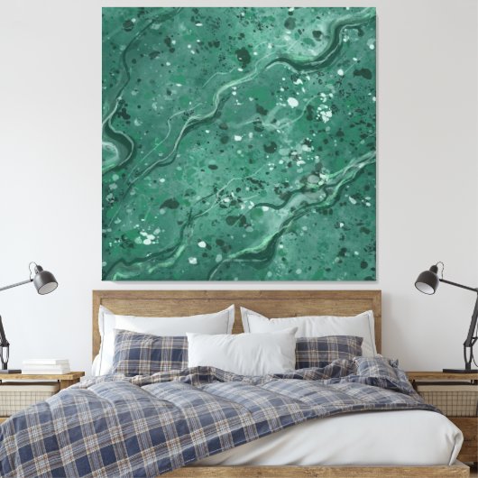 Grote Groene Marmeren Muur Art Decor Canvas Afdruk (Insitu (Slaapkamer))