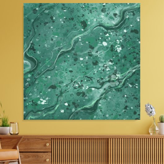 Grote Groene Marmeren Muur Art Decor Canvas Afdruk (Insitu (Woonkamer))
