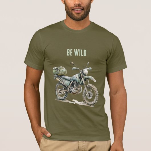 Grote groene motoravontuur t-shirt (Voorkant)