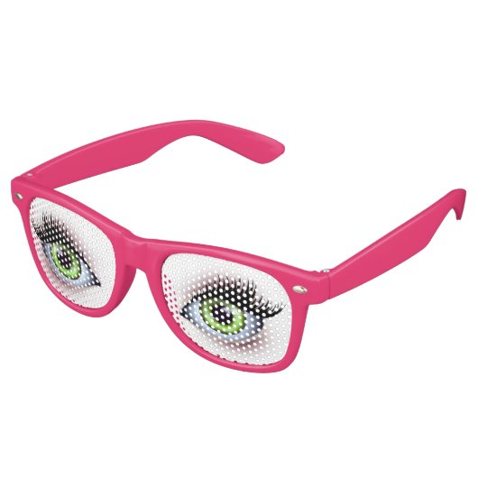 Grote Groene Ogen Party Bril Retro Zonnebril (Gekanteld)