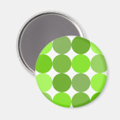 Grote groene polka stippen magneet (Voorkant / Achterkant)