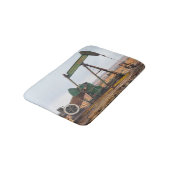 Grote groene pomp in een olieveld badmat (Gekanteld)