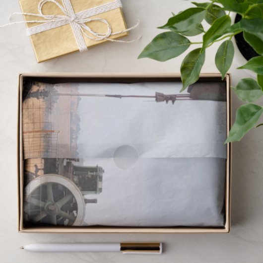 Grote groene pomp in een olieveld tissuepapier (Geschenk)