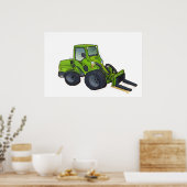 Grote groene telehandler vorkheftruck poster (Keuken)