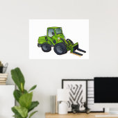 Grote groene telehandler vorkheftruck poster (Thuiskantoor)