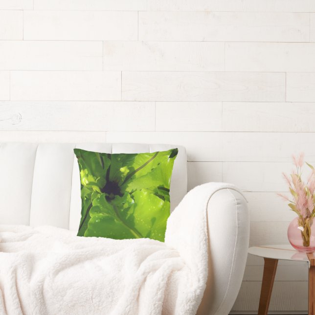 Grote groene varenbladeren, kussen (Bank)