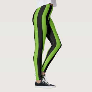 Grote groene zwarte strepen leggings