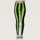 Grote groene zwarte strepen leggings (Voorkant)