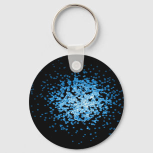 Grote groep blauwe virussen op mycorscope sleutelhanger