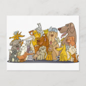 grote groep katten en honden briefkaart (Voorkant)