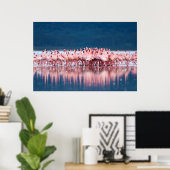 Grote groep kleine flamingo's poster (Thuiskantoor)