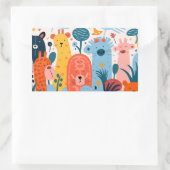 Grote groep kleurrijke monsters rechthoekige sticker (Tas)