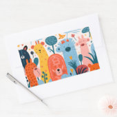 Grote groep kleurrijke monsters rechthoekige sticker (Envelop)