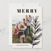 Grote groet en bladeren feestdagenkaart (Voorkant)