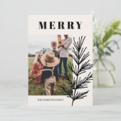 Grote groet en bladeren feestdagenkaart (Staand voorkant)