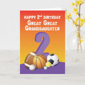 Grote Grootdochter 2e verjaardag Sportbal Kaart (Gele Bloem)