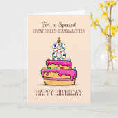 Grote Grootdochter 8th Birthday, zoete Cake Kaart (Gele Bloem)