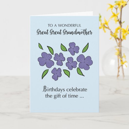 Grote grootmoeder - Birthday Violet Flowers Kaart (Gele Bloem)