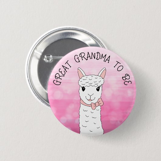 Grote grootmoeder met roze hoed ronde button 5,7 cm (Voorkant /achterkant)