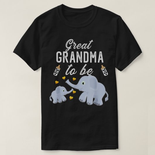 Grote grootmoeder om olifant Baby shower te zijn T-shirt (Design voorkant)
