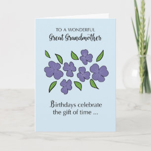 Grote grootmoeder op zaterdag met Violet Flowers Kaart