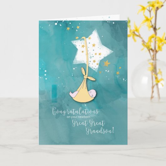 Grote grootouders aan een grote kleinzoon kaart (Gele Bloem)