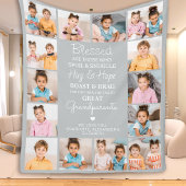 Grote Grootouders Custom Modern Grijs Fotocollage Fleece Deken