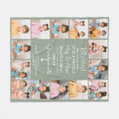 Grote Grootouders Custom Sage Groene Fotocollage Fleece Deken (Voorkant (Horizontaal))
