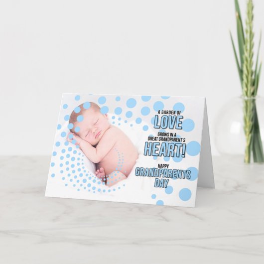Grote grootouders Dag Baby Boy in Blue Feestdagen Kaart (Voorkant)