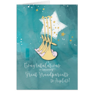 Grote grootouders naar Triplets, gefeliciteerd