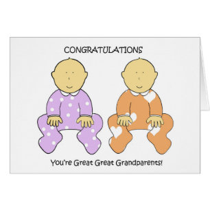 Grote grootouders voor tweelingen gefeliciteerd