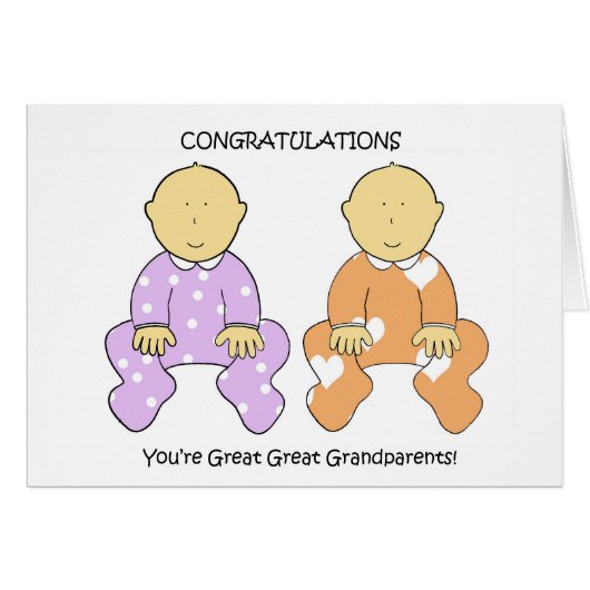 Grote grootouders voor tweelingen gefeliciteerd (Voorkant Horizontaal)