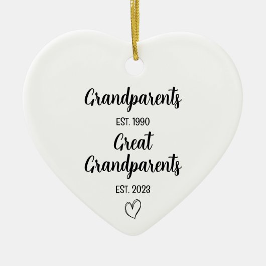 Grote Grootouders Zwangerschap Aankondiging Liefde Keramisch Ornament (Voorkant)