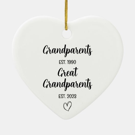 Grote Grootouders Zwangerschap Aankondiging Liefde Keramisch Ornament (Achterkant)