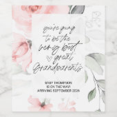 Grote grootouders Zwangerschap Aankondiging nieuwe Wijn Etiket (Enkel label)