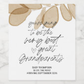 Grote grootouders Zwangerschap Aankondiging nieuwe Wijn Etiket (Enkel label)