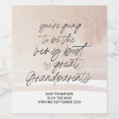 Grote grootouders Zwangerschap Aankondiging nieuwe Wijn Etiket (Enkel label)