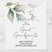 Grote grootouders Zwangerschap Aankondiging ouders Wijn Etiket (Enkel label)