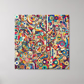 Grote grootte Geometrische retro kunst Grote stad Canvas Afdruk (Voorkant)