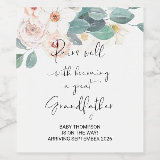 Grote grootvader om zwanger te worden wijn etiket (Enkel label)