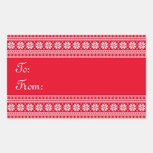 Grote grote rechthoek van kerstlabels rechthoekige sticker (Voorkant)