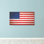 Grote  Grunge Stijl Amerikaans Vlagdoek Canvas Afdruk (Insitu (Houten vloer))