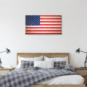 Grote  Grunge Stijl Amerikaans Vlagdoek Canvas Afdruk (Insitu (Slaapkamer))