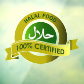 Grote Halal Sticker voor business window (Vel 3)