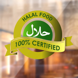 Grote Halal Voedsel Zakelijke Ramensticker Decal