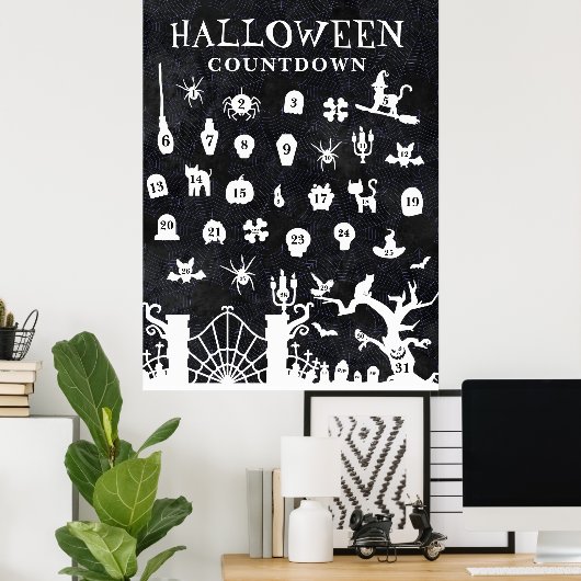 Grote Halloween Aftelling Poster (Thuiskantoor)